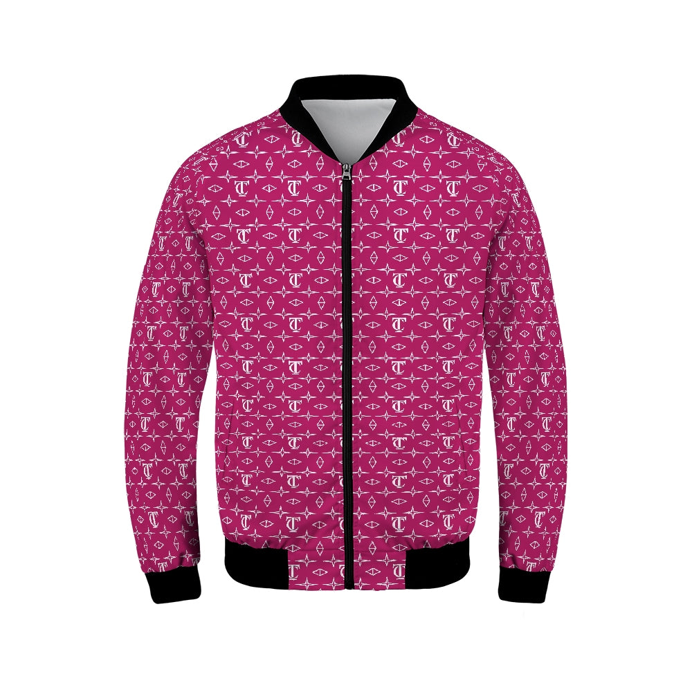Polyester Zip Up Black and Pink Palm Angels Track Jacket - Jackets