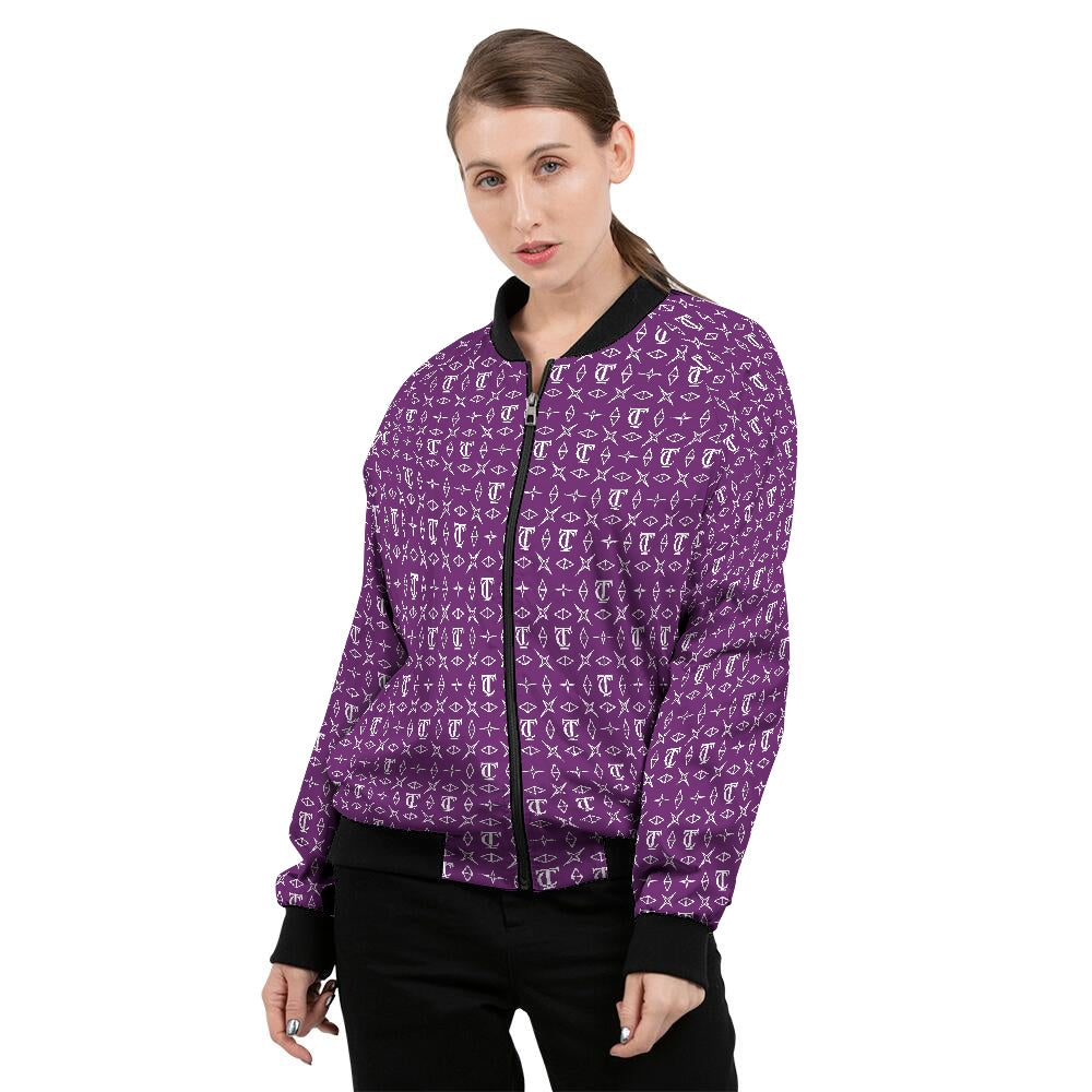 Violet Varsity Jacket, Women's Fashion, Coats, Jackets and